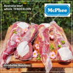 Beef Tenderloin frozen Australia (A) BUDGET steak cuts 2" 5cm price for 2pcs 600gr (eye fillet mignon daging sapi has dalam) brand NOLAN / McPHEE / CAG